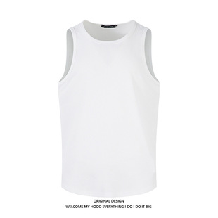 2025 Foreign Trade Foundation Simple 300g Solid Color Slim Fit Crewneck Vest Sleeveless Inner Base Shirt cleanfit