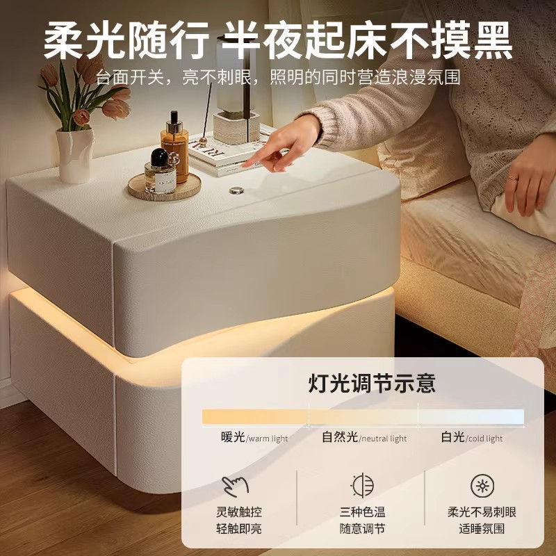 Mesa de cama de madera maciza simple y moderno gabinete de almacenamiento de dormitorio en 2026 nuevo armario pequeño doméstico principal