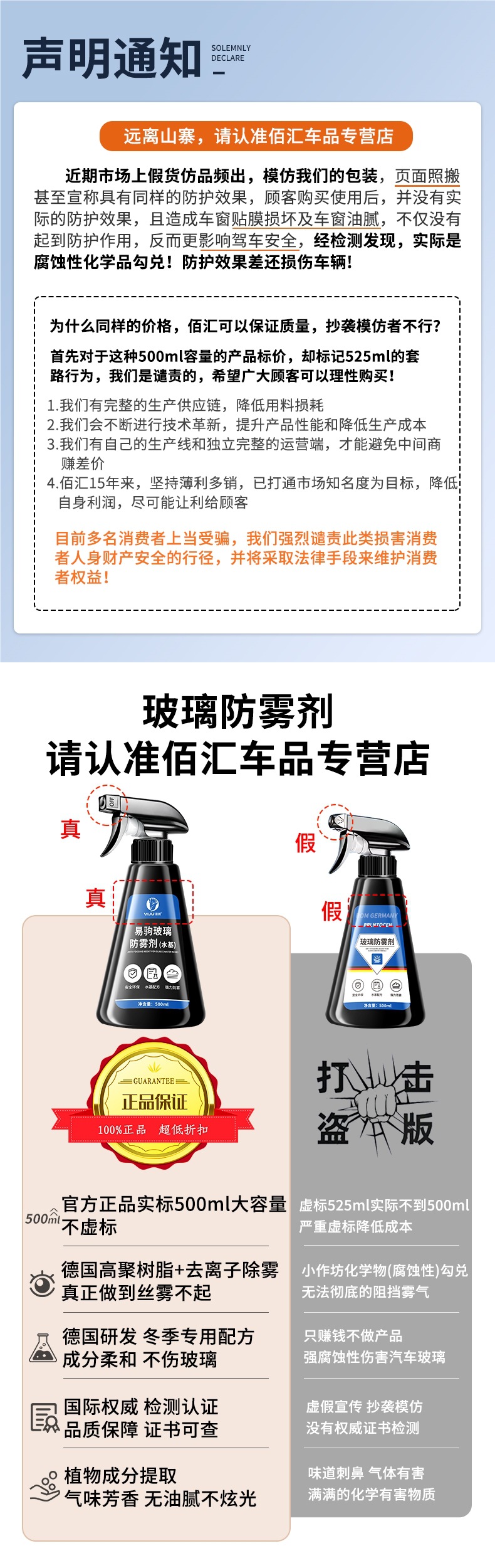 Anti-Fog Agent Car Windshield Long-Lasting Rain-Proof Spray Car Window Rearview Mirror Defogger Reflector Artifact