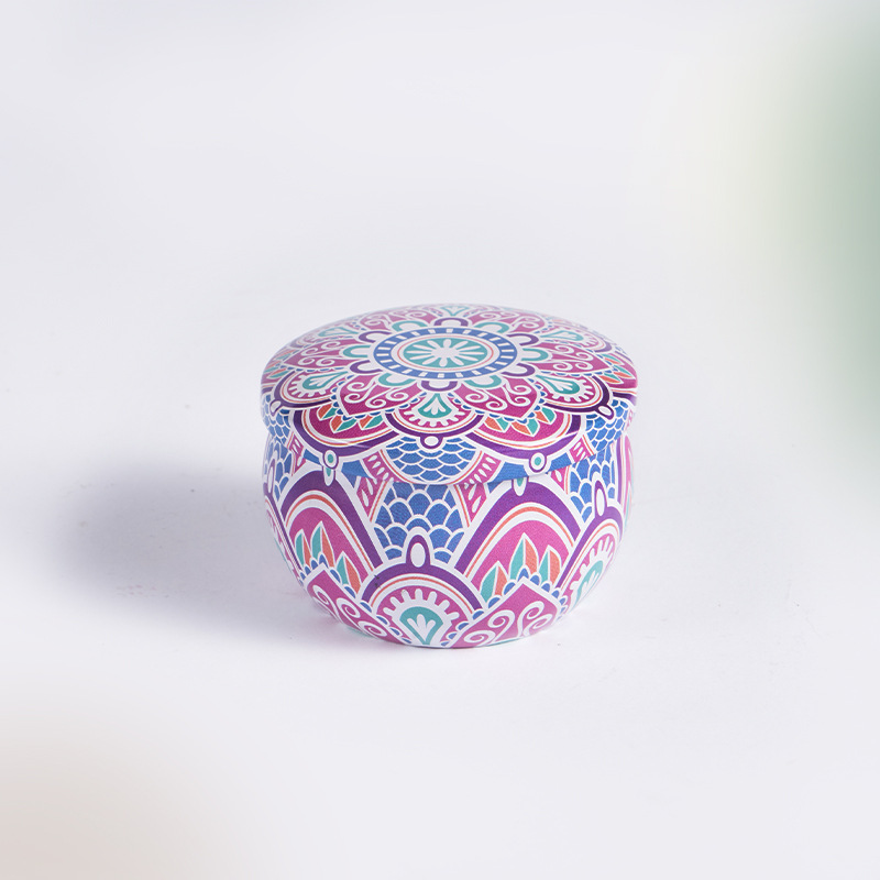 Venta al por mayor regalo de estilo étnico planta de soja cera aromaterapia vela decoración del hogar hojalata aromaterapia hierro puede vela