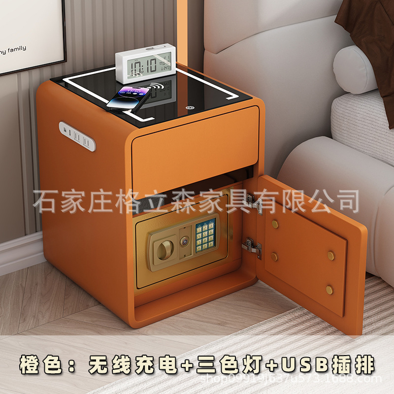 スマートなベッドの頭の箱の金庫は一体でシンプルです。|undefined