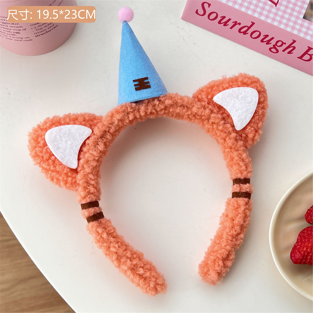 Nueva diadema de felpa de orejas de oso con lazo lindo, diadema de cara superior de cráneo alto para niña, accesorios para el cabello de todo fósforo de primavera y verano