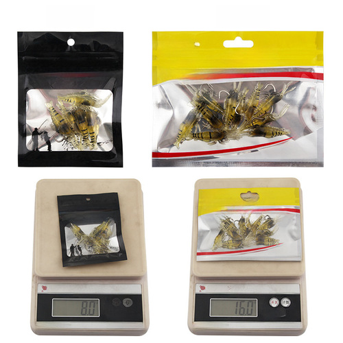 Lure Simulation Soft Bait Soft Silicone Band High Carbon Steel Material Single Hook Glow-in-the-Dark Grass Shrimp Bulk/Premium Bag