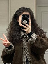反季棕色羊羔毛外套女春夏新款夹棉加厚摇粒绒小个子棉衣棉服