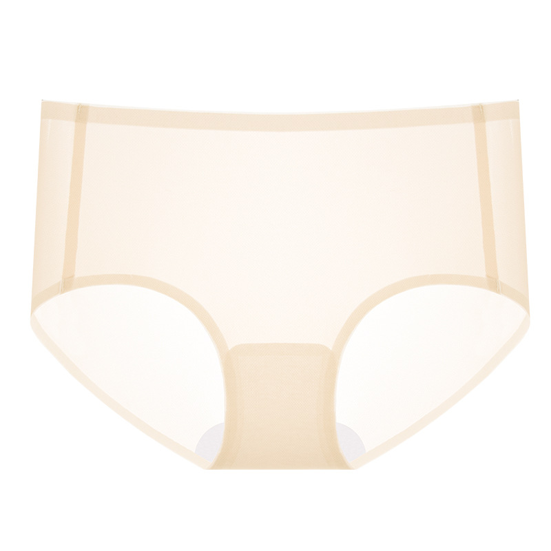 Seda de hielo sin costuras de gran tamaño 200 kg entrepierna antibacteriana ultrafina sin costuras entrepierna larga entrepierna de algodón entrepierna transpirable cadera ropa interior de mujer