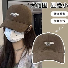 大头围棒球帽女加深加大深帽顶百搭刺绣字母学生显脸小鸭舌帽子男