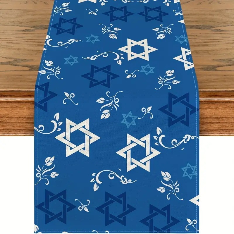 Transfronterizo nuevo Hanukkah camino de mesa de lino impreso mantel hogar Decoración sofá fiesta Festival atmósfera Decoración