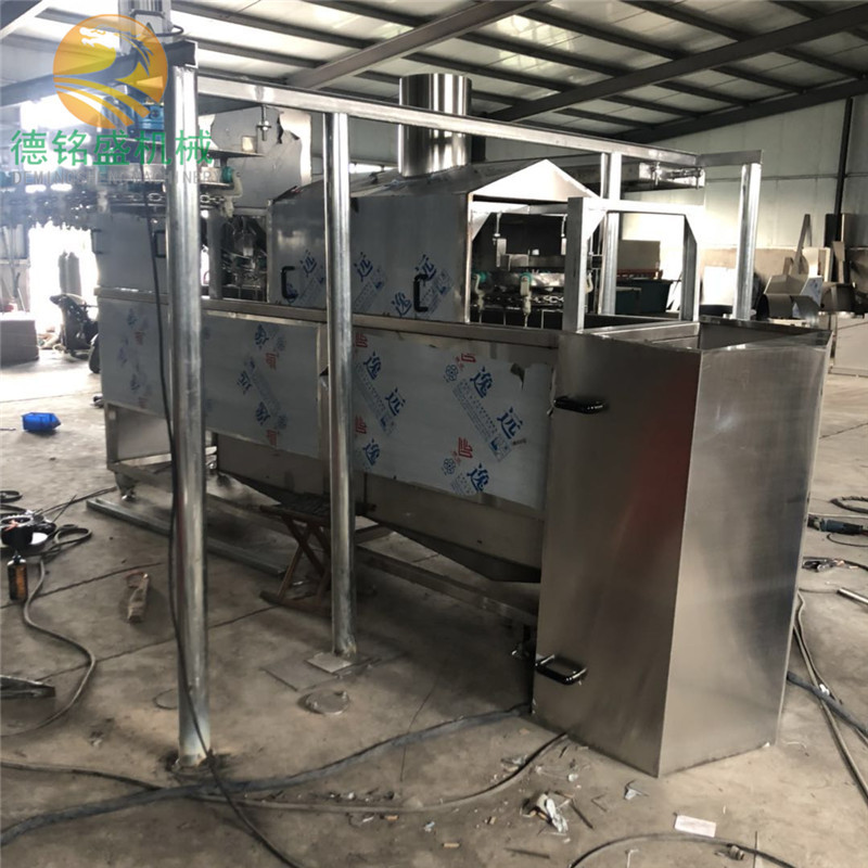 一小时生产五百只扒鸡油炸生产线 悬挂式扒鸡油炸机 扒鸡生产设备