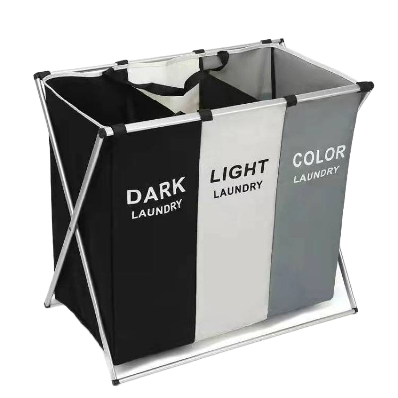 Cesta de ropa sucia plegable doméstica, gran capacidad de ropa sucia, cesto de almacenamiento de ropa, marco de aluminio, tela de Oxford, cesto de ropa sucia lavable