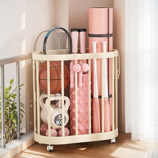 Yoga Mat Fitness Equipment Storage Basket Wheeled Storage Rack Plastic Large Storage Rack Floor Basket