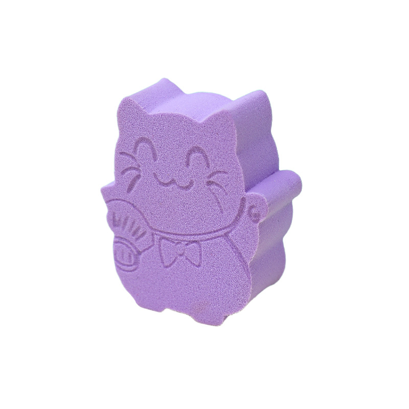 Customizado para atraer dinero gato polvo plano cojín de aire animado animal no comer polvo plano galletas de polvo húmedo doble uso huevo de maquillaje