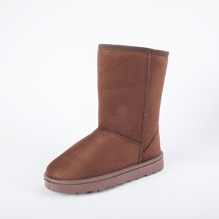 Botas de nieve de Invierno para mujer Nueva punta redonda estilo coreano a media pantorrilla forrada de lana gruesa plataforma cálida botas de algodón casual para estudiantes