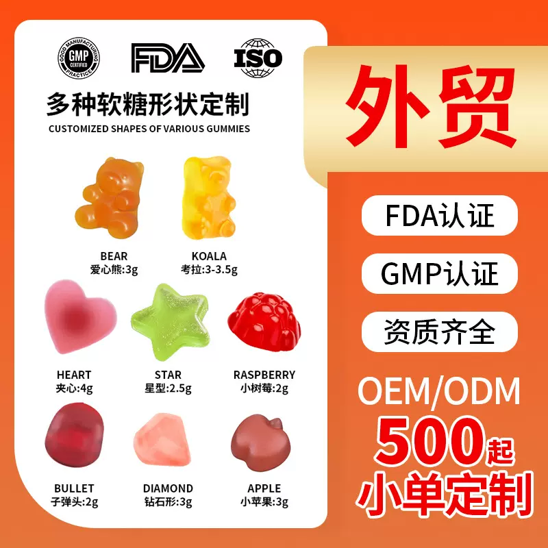 跨境tk亚马逊功能性软糖OEM定制代加工gummies膳食补充功能性软糖