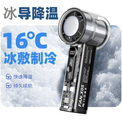 2025新款跨境爆款X05透明机甲高速风扇USB涡轮风扇手持半导体制冷