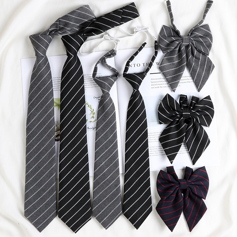 Black Tie Jk Japanese Style College Style Non-Tie Shirt Decoration Bow Tie Female Dk Hand Tie Grey Striped Male Black Tie Jk Japanese Style College Style Non-Tie Shirt Decoration Bow Tie Female Dk Hand Tie Grey Striped Male