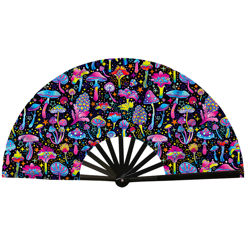 Abanico Plegable de Kung Fu de Plástico, Colorido, para Conciertos y Fiestas