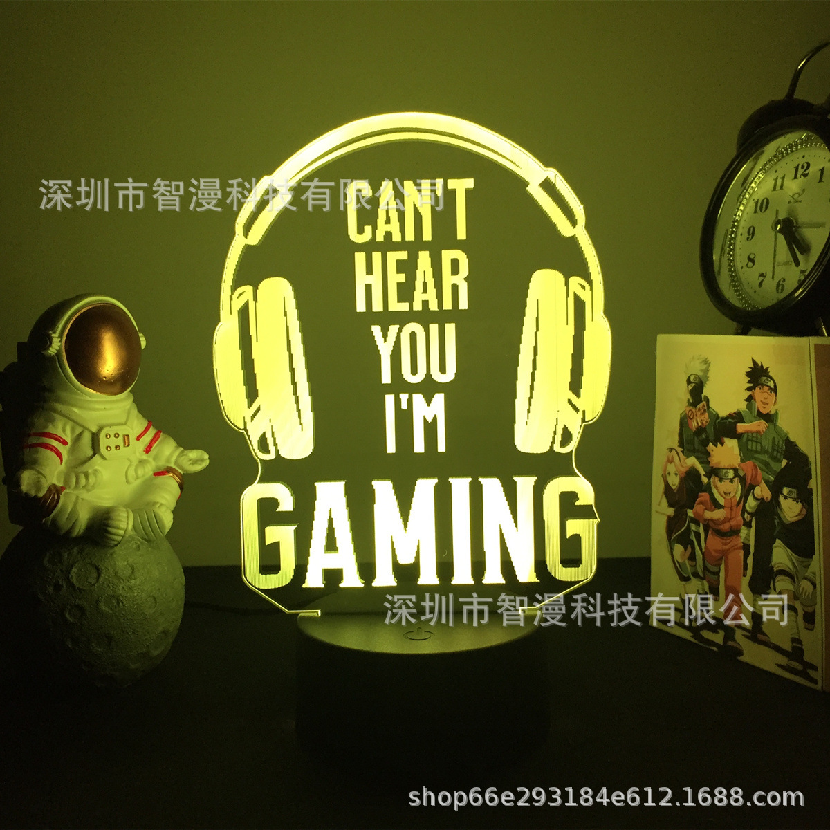  Controlador de juegos PS/Xbox con auriculares 3D, lámpara LED multicolor, acrílico, regalo para exportación