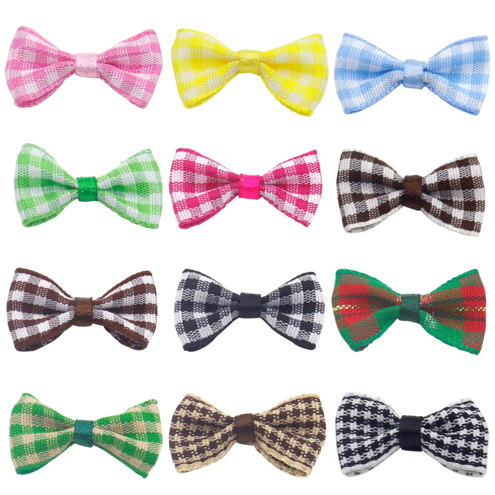 Оптовая продажа бантов для волос 3*1,5 см в клетку с бантом на талии, аксессуары для самостоятельного изготовления, игрушки, декоративные аксессуары, бабочки