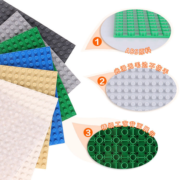Placa inferior de bloques de construcción de partículas pequeñas de doble cara de bricolaje 32x32 puntos para construir un piso universal de 16*16 orificios 91405 base