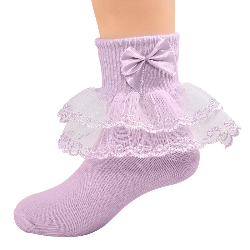 Summer cute children's lace breathable socks with bow