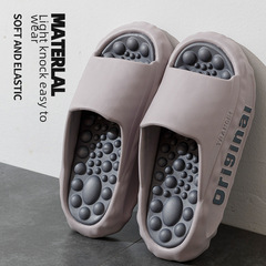 Men's summer outdoor slippers with foot-massage thick sole anti-slip one-piece camping breathable slippers