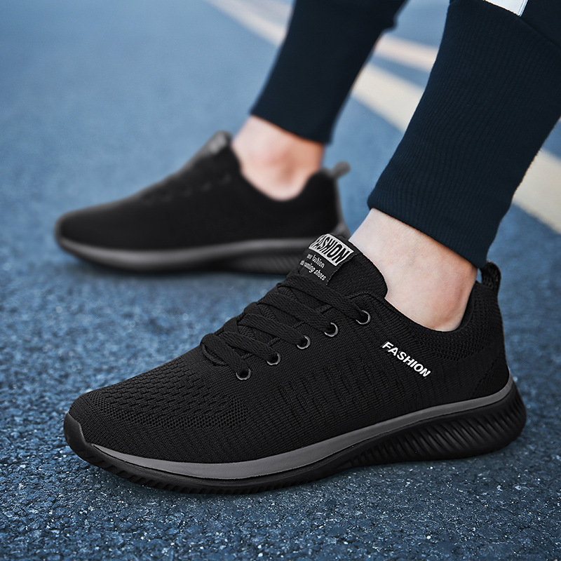 2022 Mesh Black Low-Top Front Lace-Up Viscose Shoes Casual Sgs Textile Category Spot Round Toe Men's Shoes