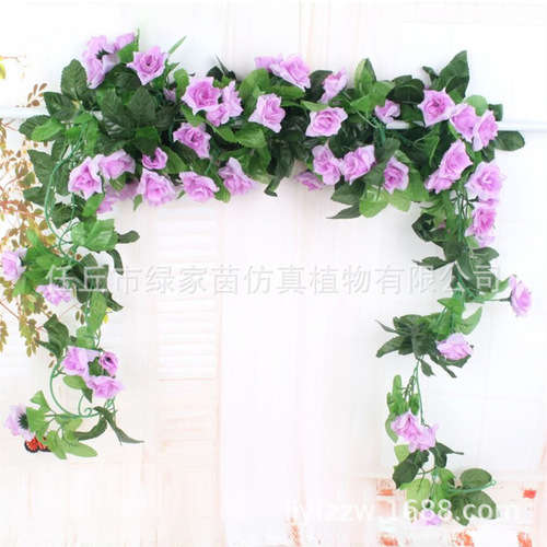 Simulated rose rattan simulated flower rattan fence living room wedding decorations wall hanging simulated plastic flowers