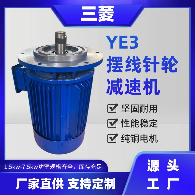 YE3系列三相异步电动机交流电4极立式卧式减速电机摆线针轮减速机