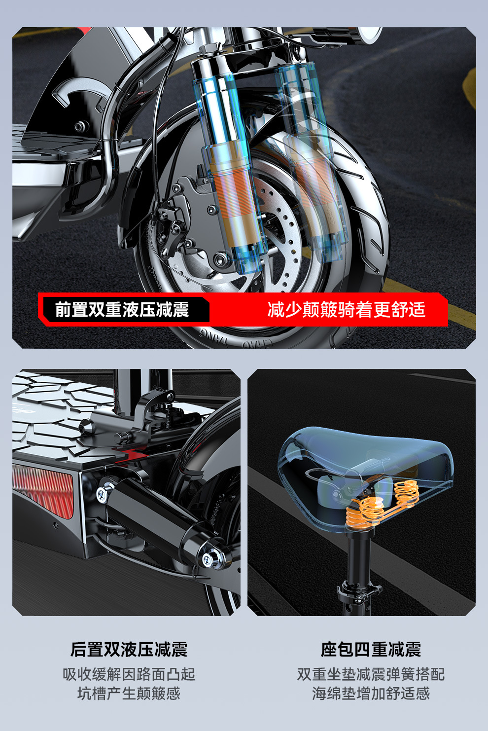 Folding electric scooter, 10-inch aluminum alloy two-wheeled e-bike