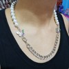 Brand metal accessory, universal necklace from pearl suitable for men and women, European style, simple and elegant design