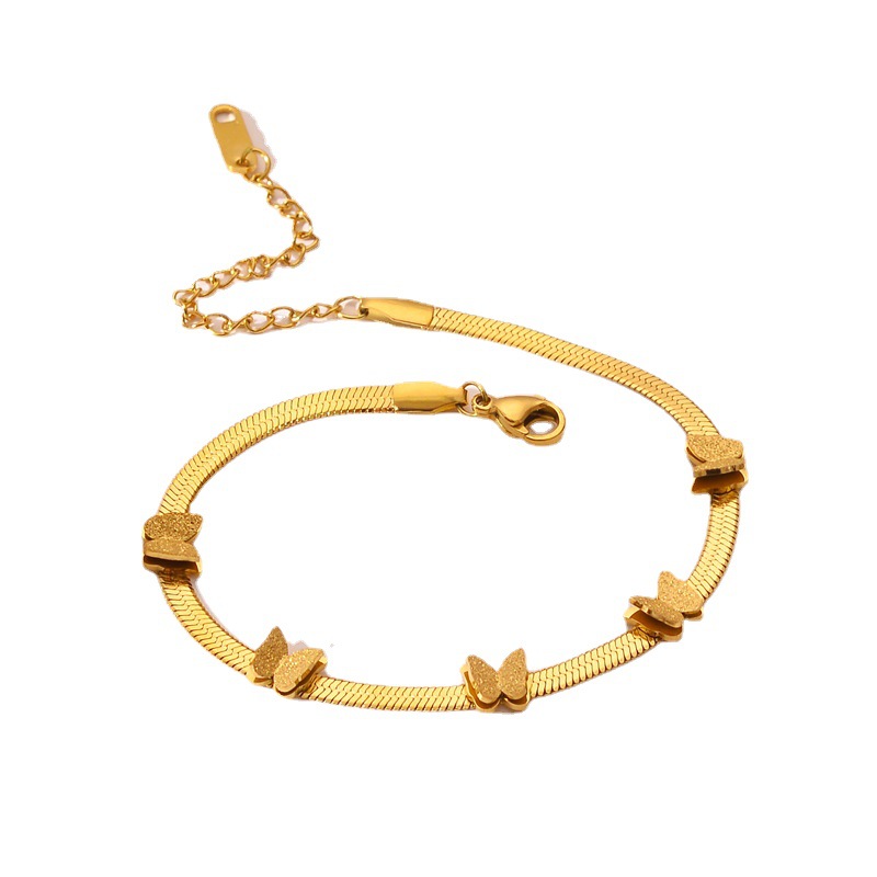 Europa y los Estados Unidos acero de titanio transfronterizo no se desvanece pulsera mariposa cadena de hueso de serpiente diseño ligero de lujo de alta gama joyas de mano de lujo image 5