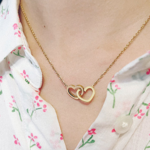 European and American Simple Stainless Steel 18K Gold Vacal Rose Gold O -Chain Love Emergency Cross -Chain B wealth Girlfriend Gifts