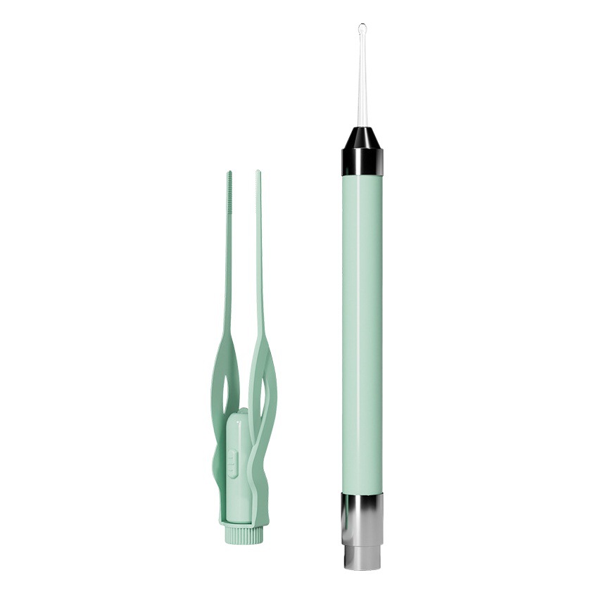 Pinzas de oreja emisoras de luz de acero inoxidable bebé oreja recogiendo artefacto cuchara de oreja emisora de luz traje herramienta de excavación de oreja para niños con luz