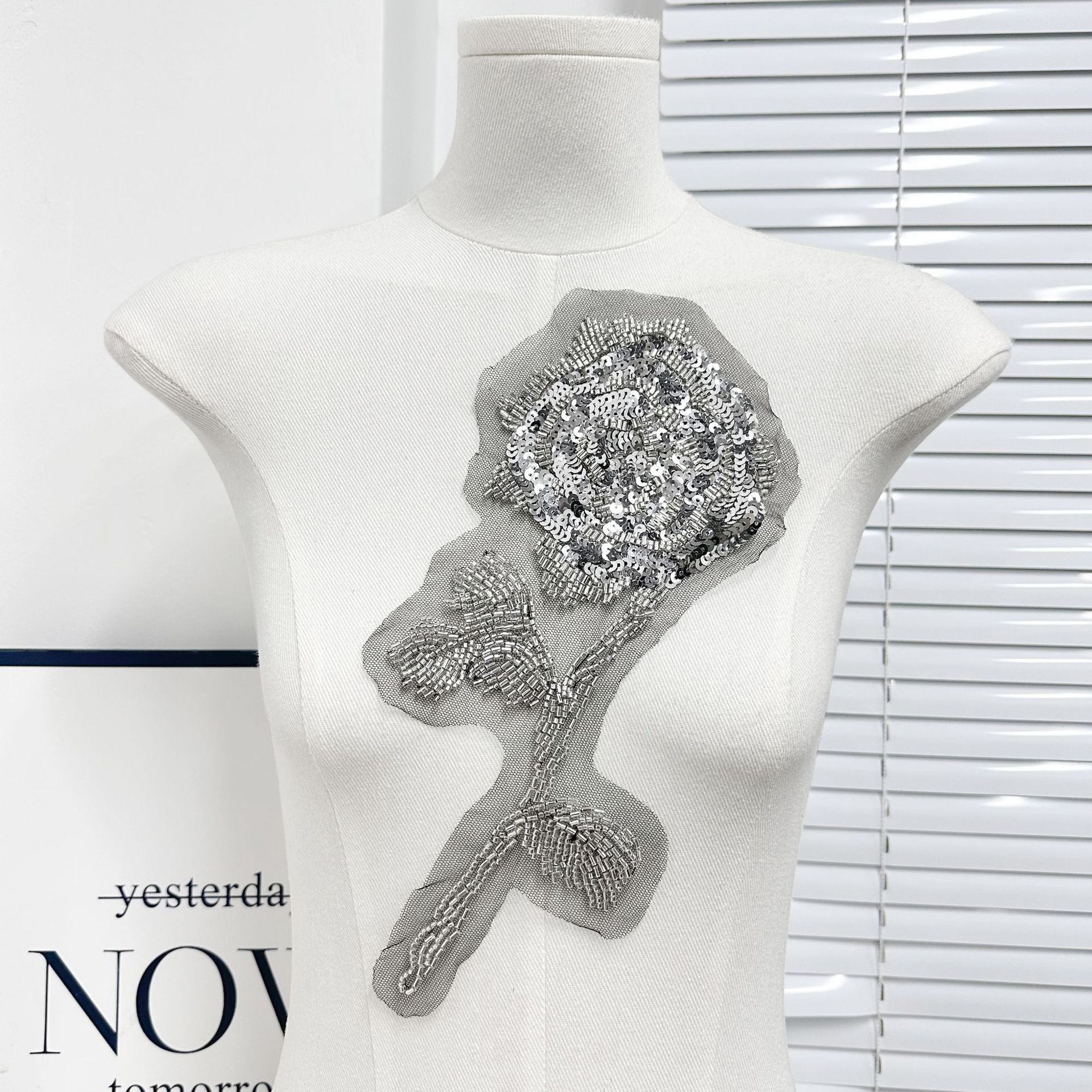 Nuevo transfronterizo tridimensional esquinilla cuentas clavos cuentas tela de encaje pegatinas flores ropa camisa de camisa decoración image 11