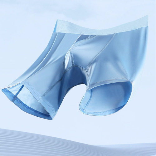 Men's sports underwear, men's extended wear-resistant leg boxer briefs, ice silk plus fat guy boxer briefs, breathable bottoms