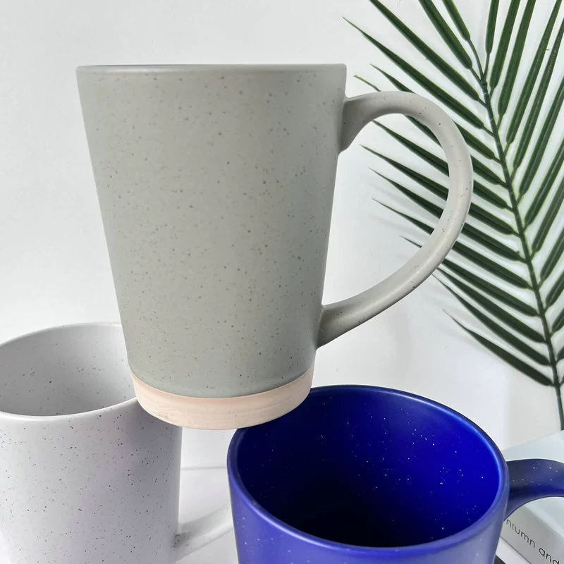 Creative simple two-color splicing mug Nordic style glazed ceramic cup Milk coffee oat cup wholesale