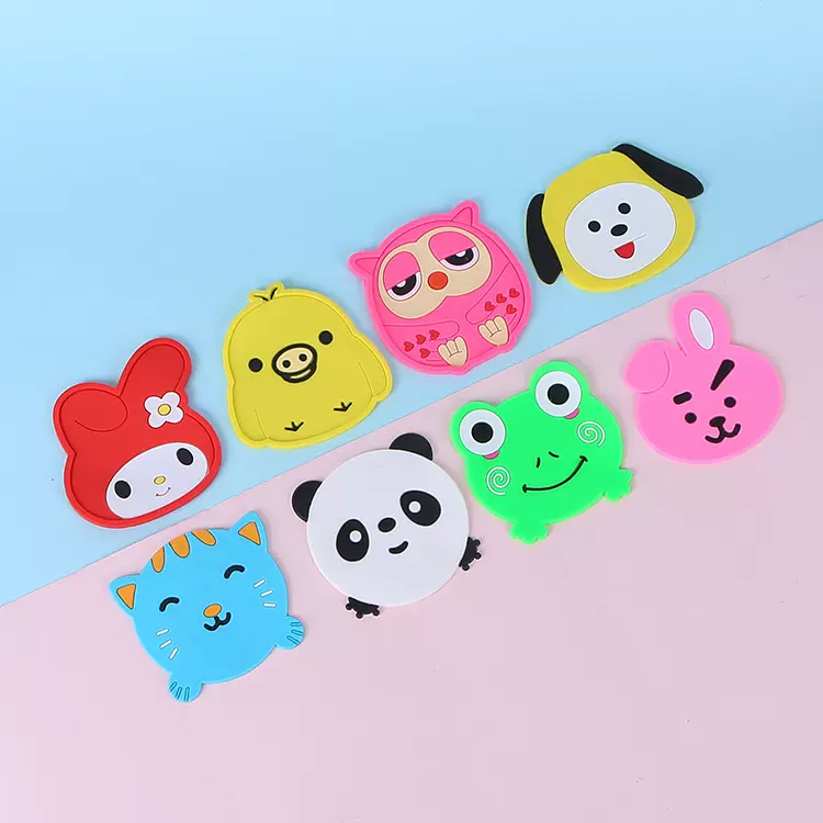 跨境杯垫新款 可爱卡通软胶杯垫立体碗状盘垫茶杯垫隔热垫立体防