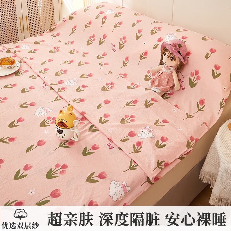 Sábanas portátiles de algodón para viajes cuatro piezas para salir tres piezas para dormir bolsas de dormir sucias para adultos