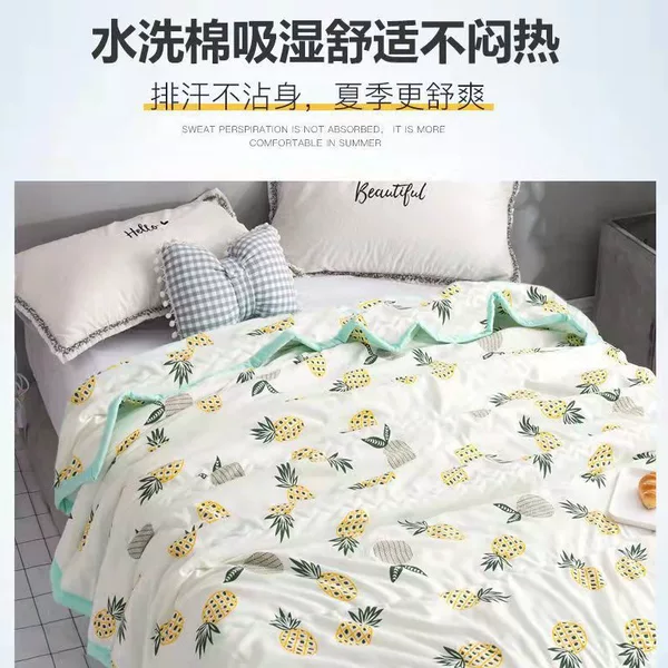 Washed Cotton Summer Quilt Air-conditioning Quilt Summer Cool Quilt Washable Single Double Summer Thin Quilt Children's Quilt Gift Wholesale