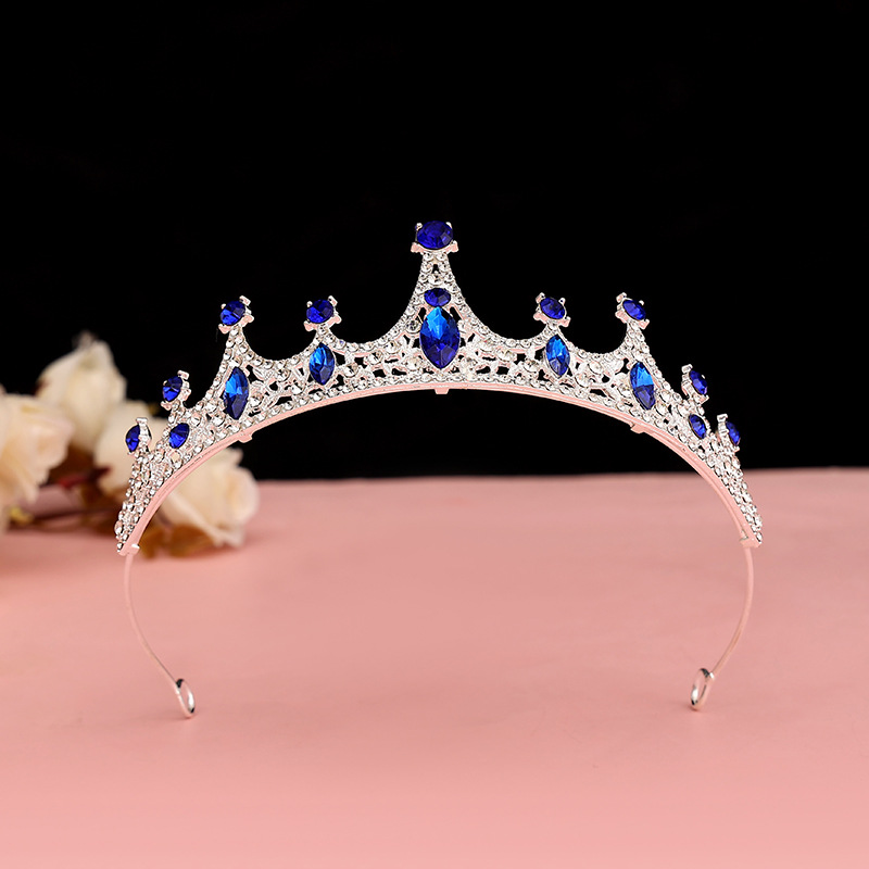 Online Rojo Negro Barroco corona tocado novia estilo coreano 18 años de edad, mujer adulta Ceremonia de cumpleaños princesa Corona al por mayor