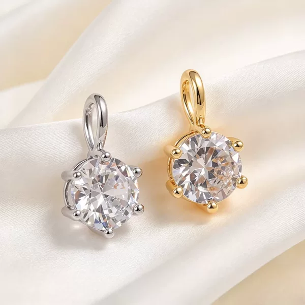 Fashionable and Minimalist Micro-Inlaid Single Zircon Pendant DIY Jewelry Women's Accessories Versatile Elegant High-End Pendant Wholesale
