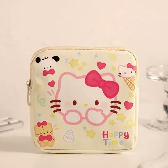 Милый мультяшный органайзер-сумочка Hello Kitty, маленький ручной чехол для прокладок и салфеток