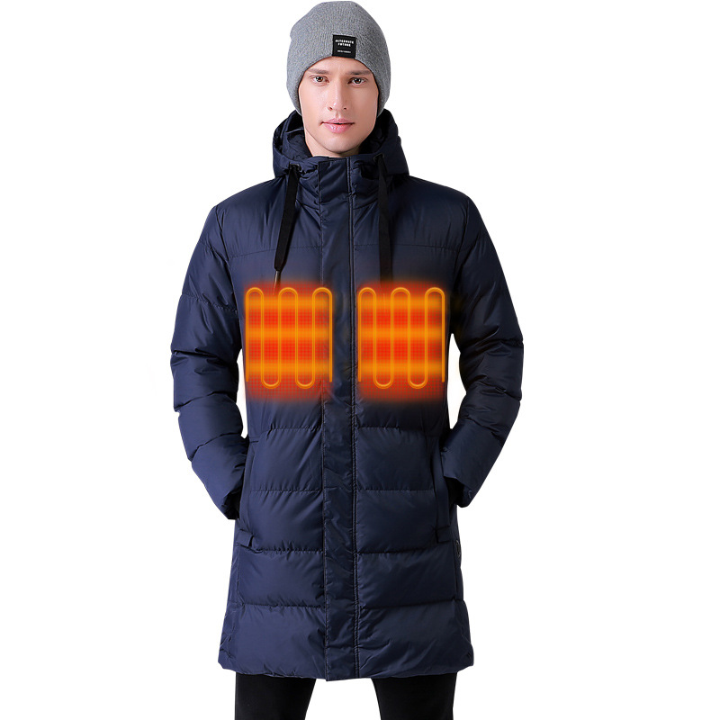 Herrenbekleidung Neue Winter dicke lange Heizmanteljacke Heizjacke Aufladen USB elektrische Heizkleidung warme Baumwolljacke_voghion.com