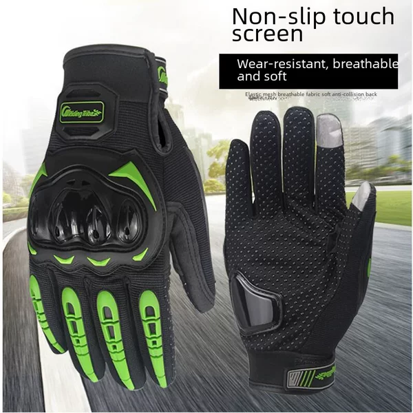 Motorcycle Gloves for Men and Women in Spring and Summer, Anti-Fall and Warm, Four-Season Windproof Riding Motorcycle Off-Road Rider Racing Gloves
