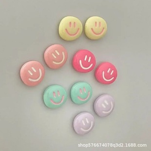 Cute Macaron Color Smiley Magnetic Refrigerator Office Kitchen Decoration Fixed Magnetic Sticker Message Board