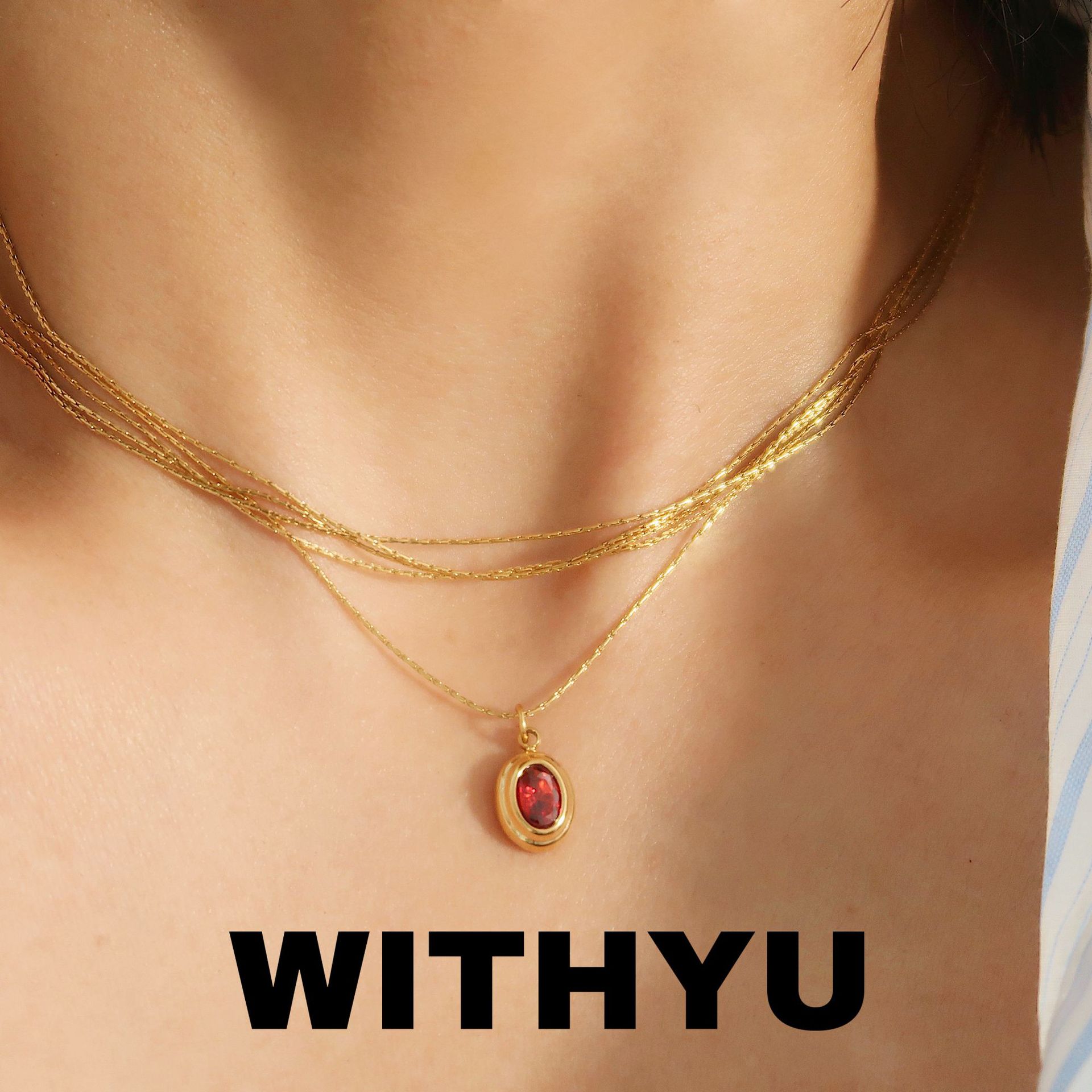 10g Weight Zircon Inlay Material Pendant Necklace Classification 1 Piece Quantity Daily Occasion Titanium Steel Material Oval Pattern Women's Gender Plating, Inlay Design Retro Style Titanium Steel Retro Oval Plating Inlay Zircon Pendant Necklace 16