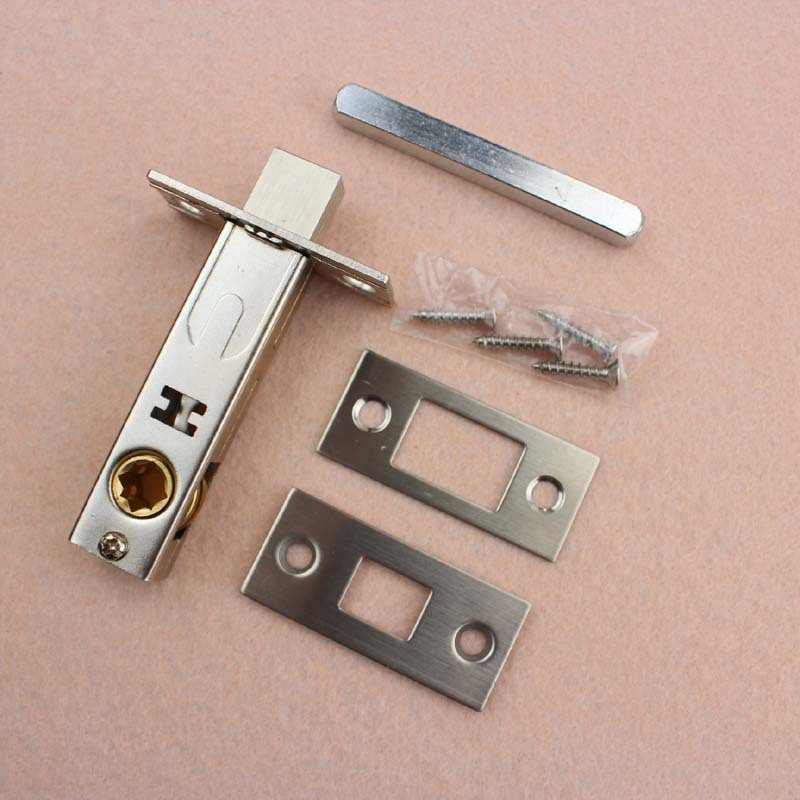 60 / 70 agujero de bloqueo de lengua cuadrada de canal personalizado puerta invisible cuerpo de bloqueo de lengua única accesorio de bloqueo de lengua interior de la puerta del baño