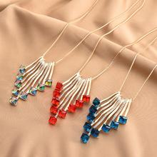 韩版流行毛衣链长款秋冬衣服配饰装饰品挂件时尚气质水晶项链批发