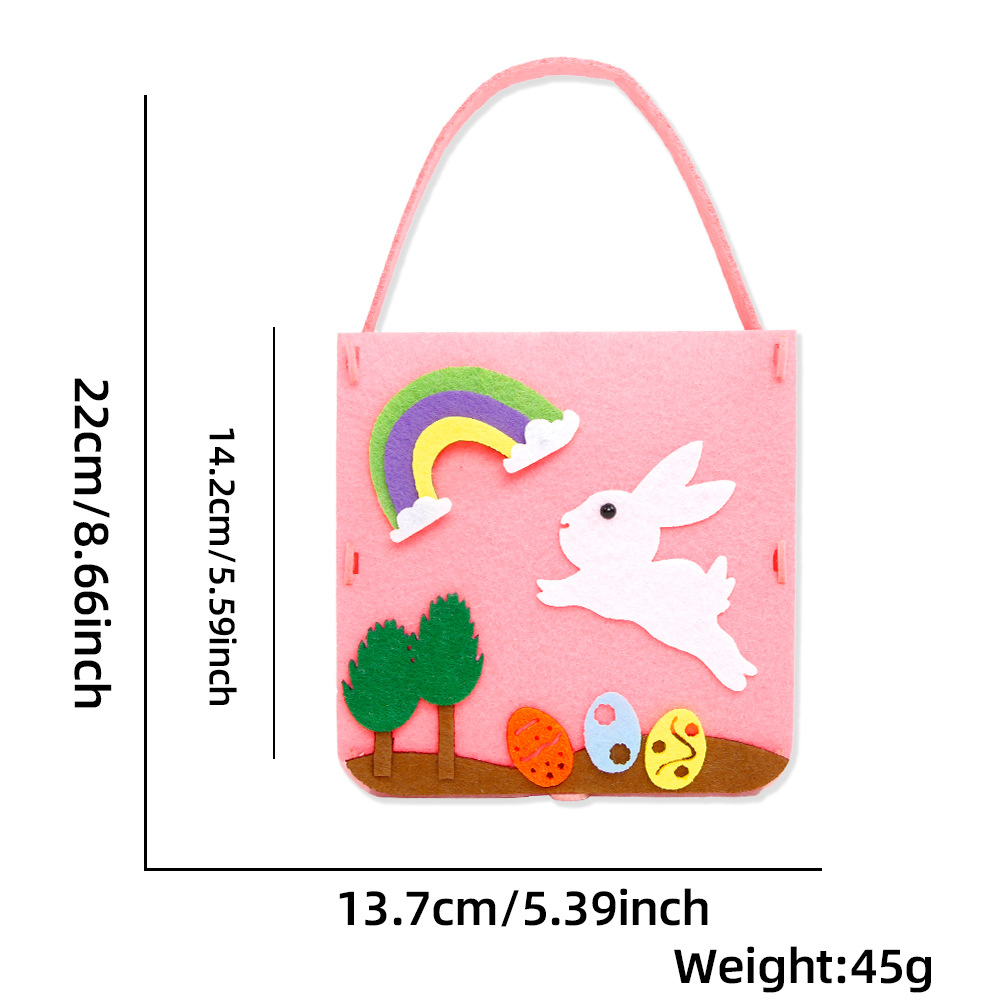 Nueva bolsa de fieltro de Pascua para niños bolsas de dulces DIY huevos de conejo lirio bolsas hechas a mano