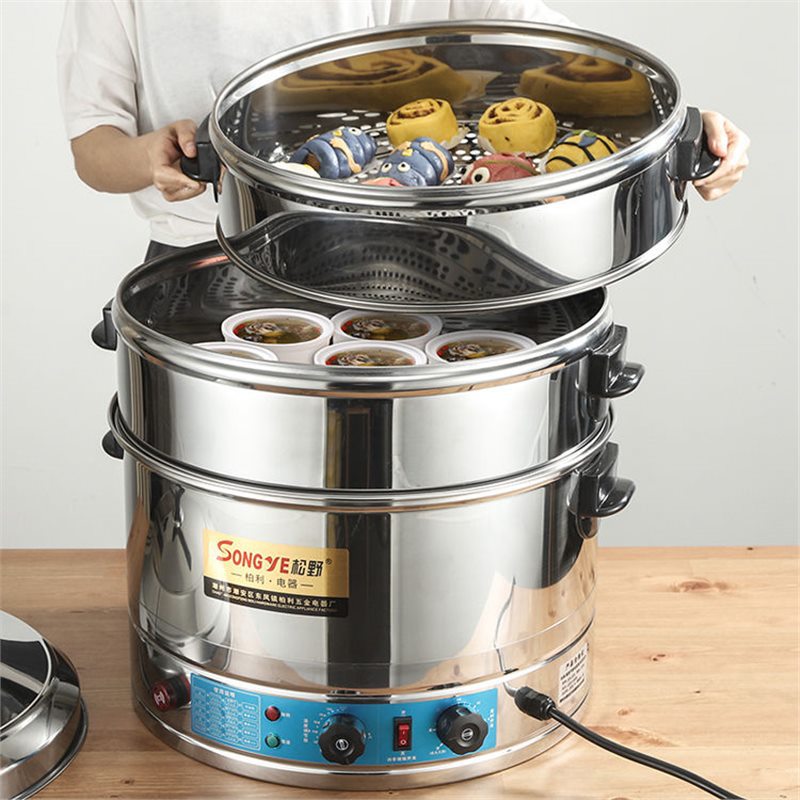 máquina de vapor eléctrico Matsuno multifuncional comercial vapor eléctrico multicapa multifuncional doméstico de gran capacidad horno de paquete de vapor super grande platos de pan al vapor